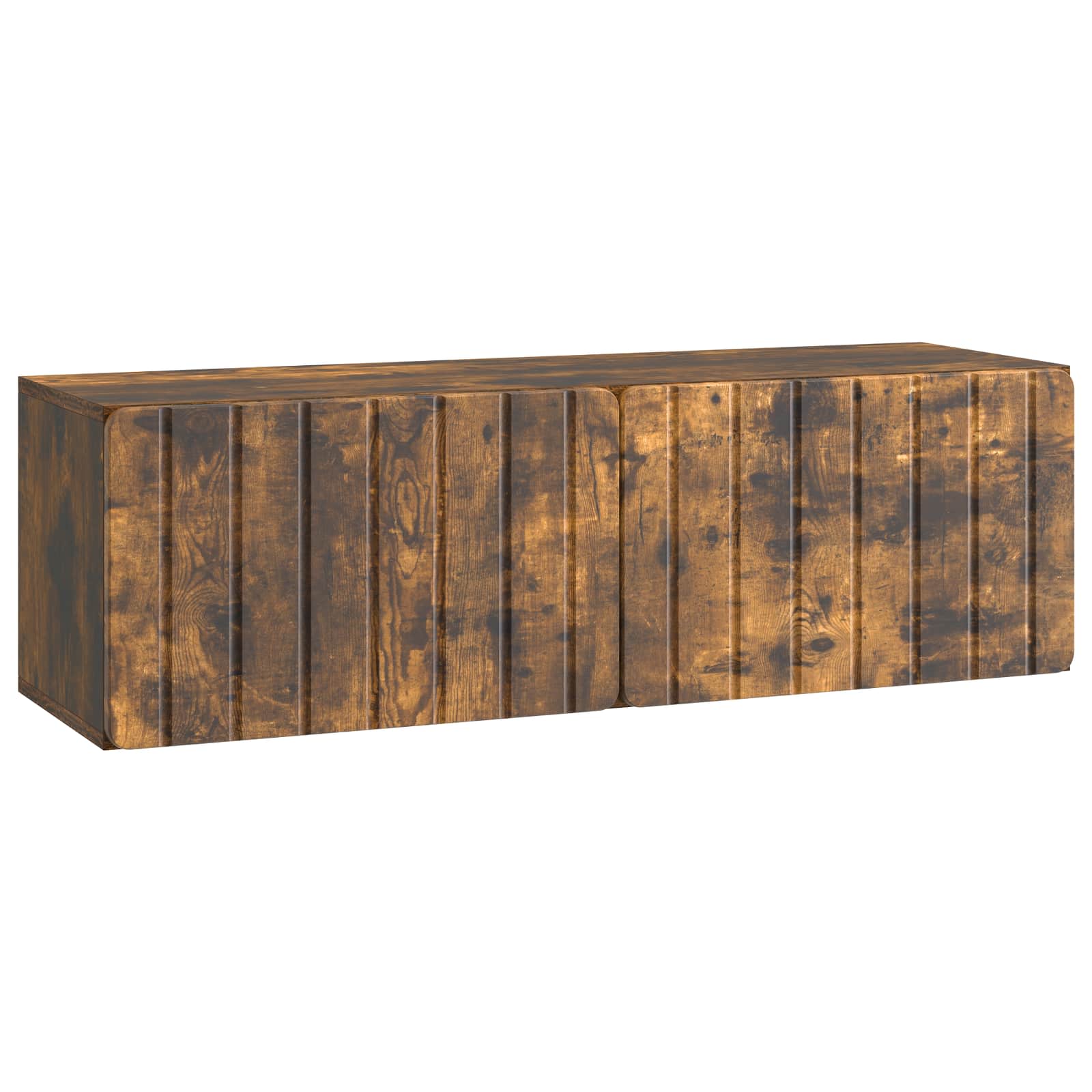 vidaXL Oglindă TV montată pe perete Stejar fumuriu 98 x 31 x 30 cm