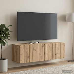 Nástěnná TV skříň 98 x 31 x 30 cm Dub artisan Kompozitní dřevo - obrázek 4