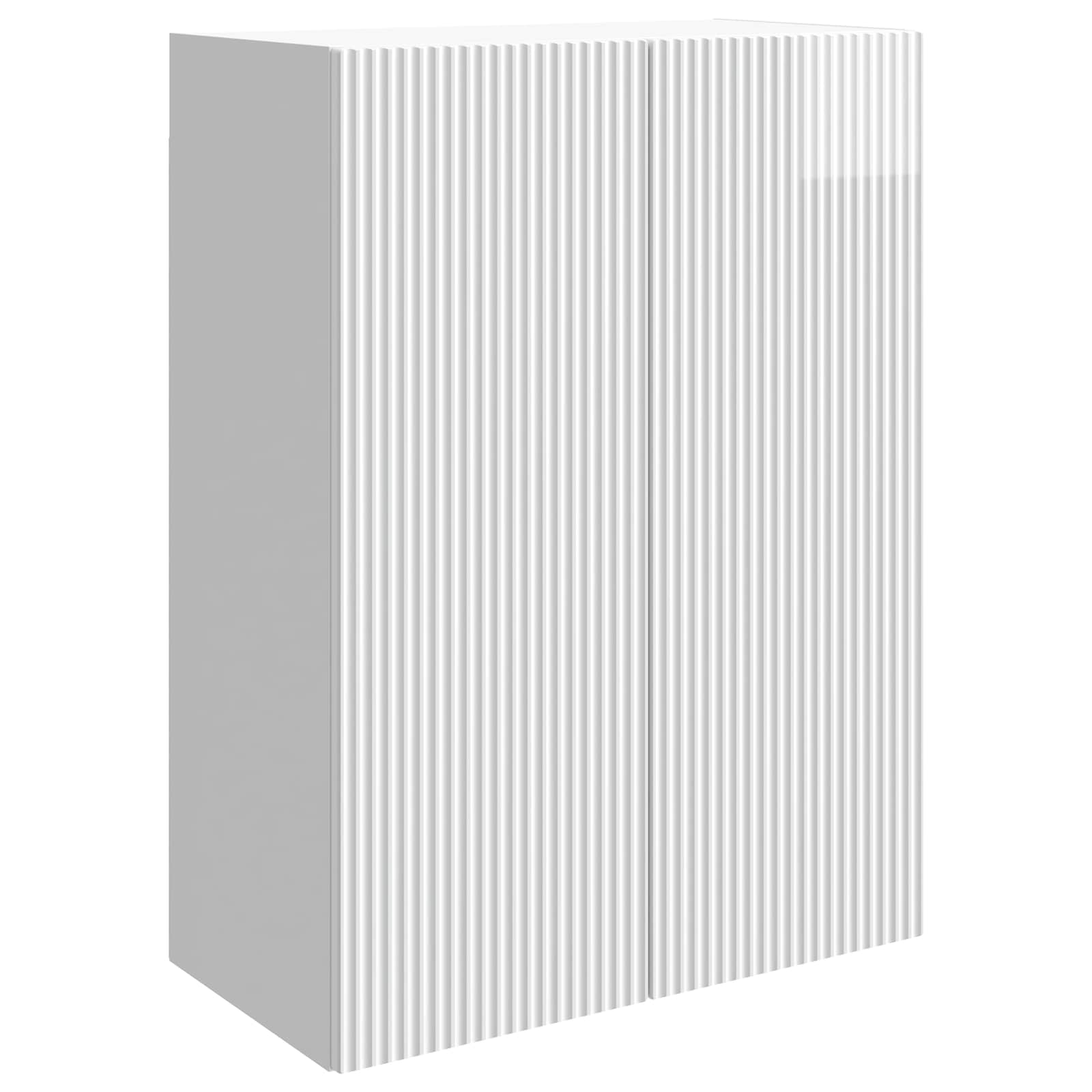 Omara za steno Bela visok sijaj 66 x 34,5 x 90 cm