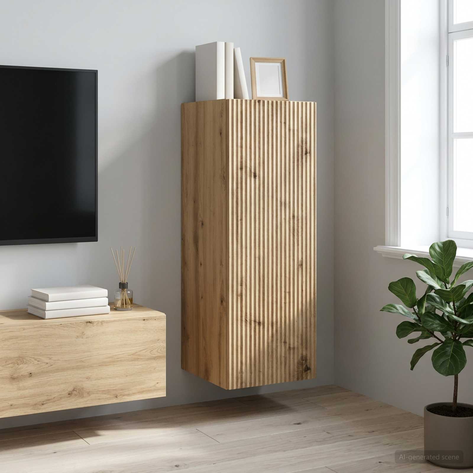 vidaXL Wandschrank 33 x 34,5 x 90 cm Holzwerkstoff Artisan-Eiche