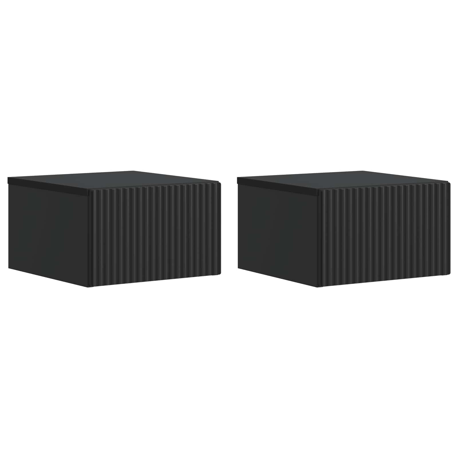 Nástěnný noční stolek se zásuvkou 2 pcs Černá 33 x 34,5 x 20 cm