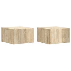 Stenski nočni omarici 2 pcs Sonoma hrast 33 x 34,5 x 20 cm