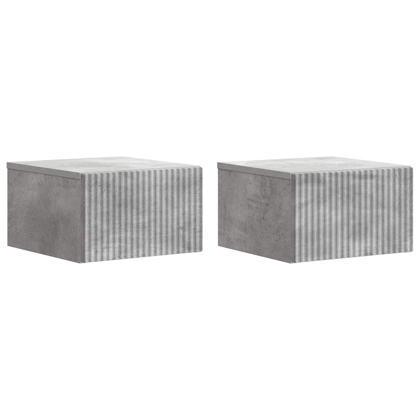 vidaXL Dulap de noapte suspendat 2 pcs Gri Beton 33 x 34,5 x 20 cm