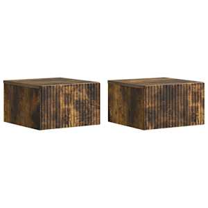 Nástěnný noční stolek 2 pcs Kouřový dub 33 x 34,5 x 20 cm - obrázek 2