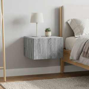 Stenski nočni omarici 2 kos Siva Sonoma 33 x 34,5 x 20 cm