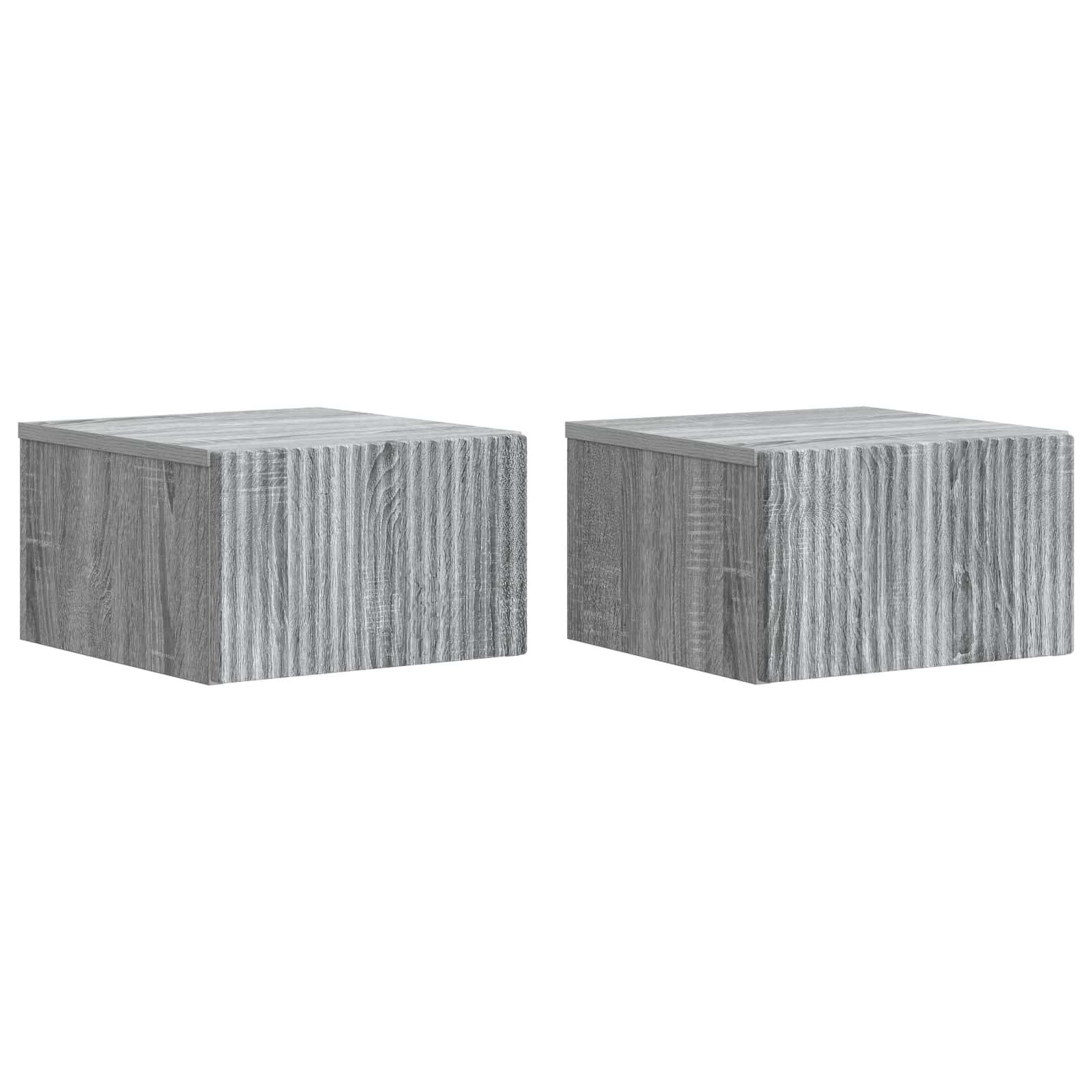 vidaXL Dulap de noapte suspendat 2 pcs Sonoma gri 33 x 34,5 x 20 cm