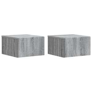 Nástěnný noční stolek 2 pcs Šedá sonoma 33 x 34,5 x 20 cm - obrázek 2