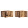 vidaXL Seinale kinnitatav &ouml;&ouml;tis 2 tk Vana puit 33 x 34,5 x 20 cm