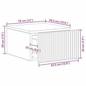 Nástěnný noční stolek 2 pcs Staré dřevo 33 x 34,5 x 20 cm - obrázek 11