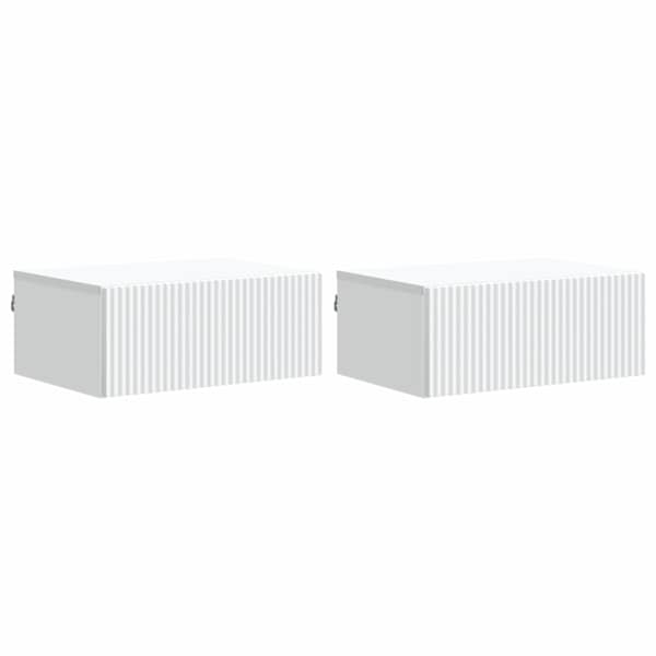 vidaXL Seinale kinnitatav &ouml;&ouml;tis 2 tk Valge 49 x 34,5 x 20 cm Tehispuit