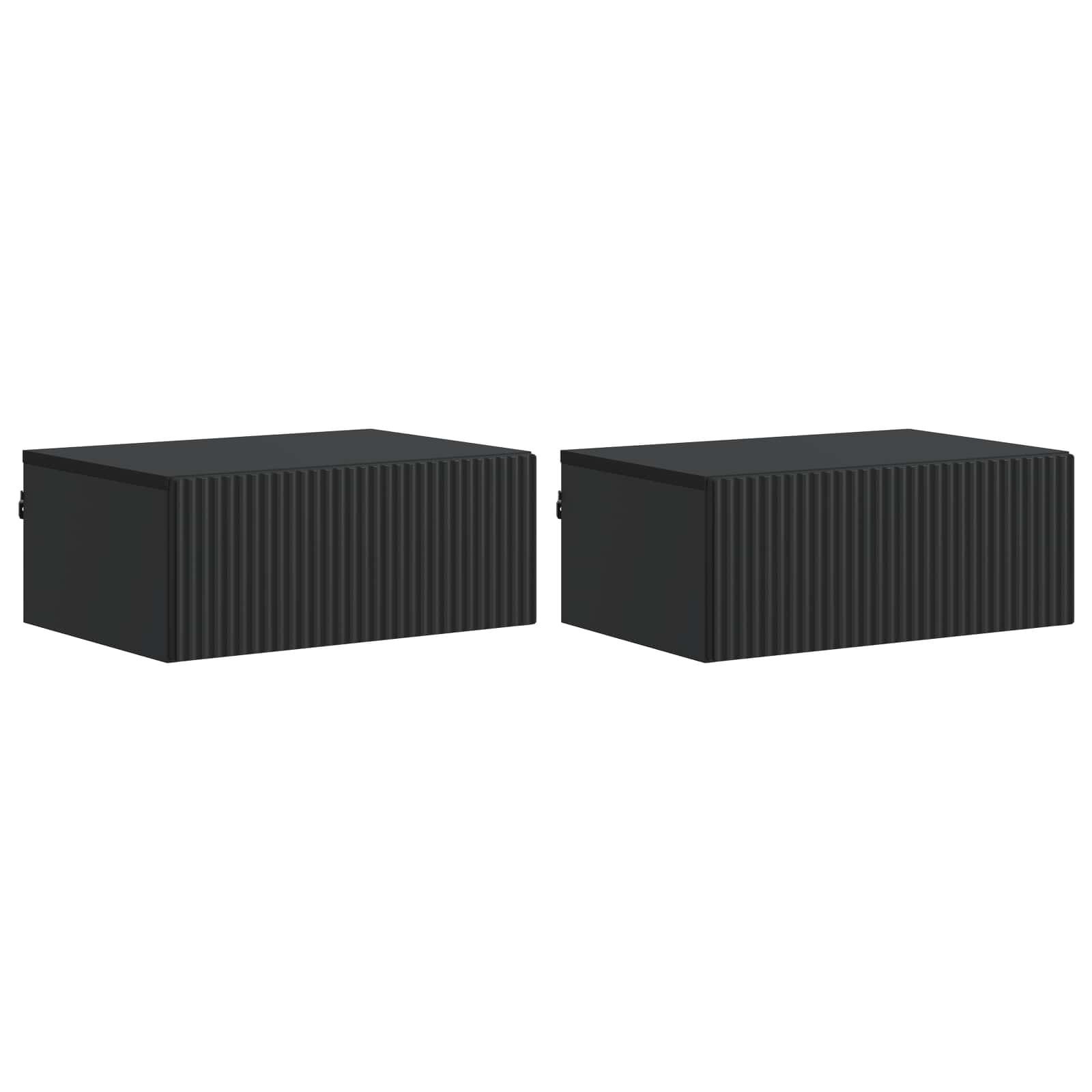 vidaXL Dulap de noapte suspendat 2 pcs Negru 49 x 34,5 x 20 cm
