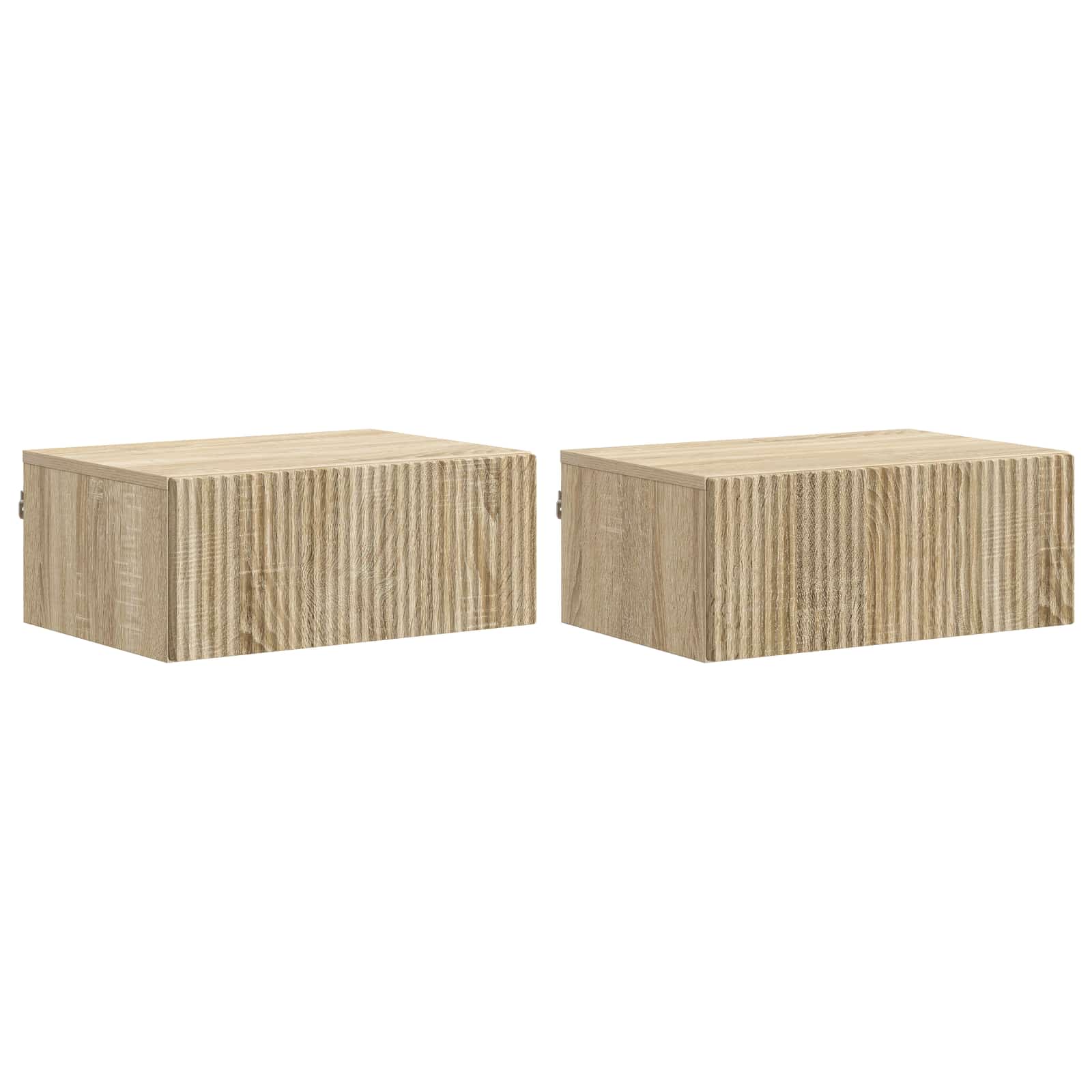 vidaXL Dulap de noapte suspendat 2 pcs Stejar Sonoma 49 x 34,5 x 20 cm