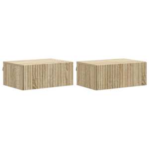 Stenski nočni omarici 2 pcs Sonoma hrast 49 x 34,5 x 20 cm