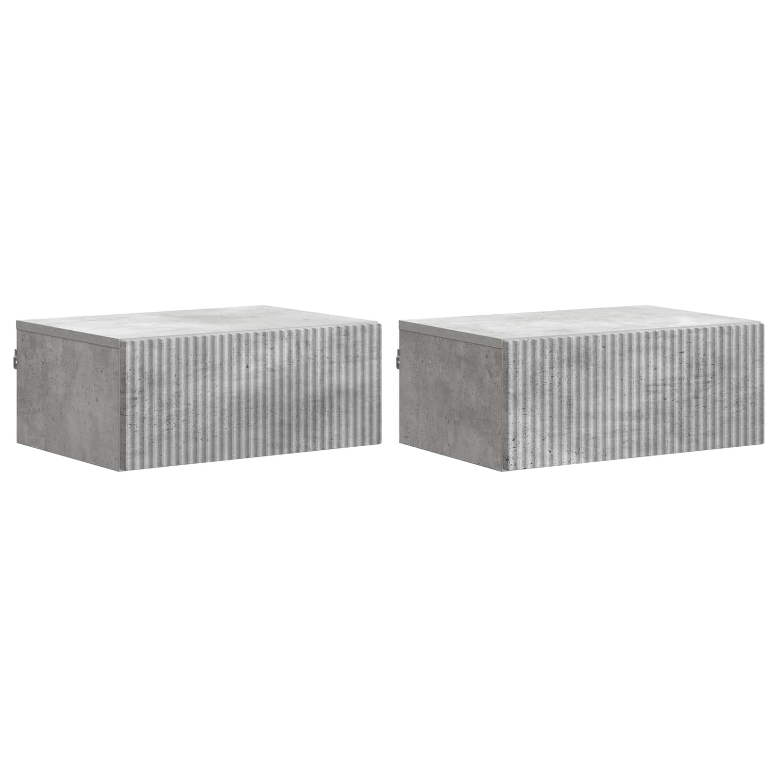 vidaXL Dulap de noapte suspendat 2 pcs Gri Beton 49 x 34,5 x 20 cm