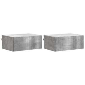 Stenski nočni omarici 2 pcs Betonsko siva 49 x 34,5 x 20 cm