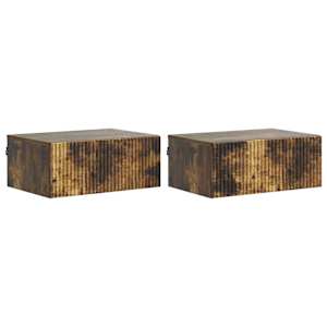 Stenski nočni omarici 2 pcs Dimljen hrast 49 x 34,5 x 20 cm