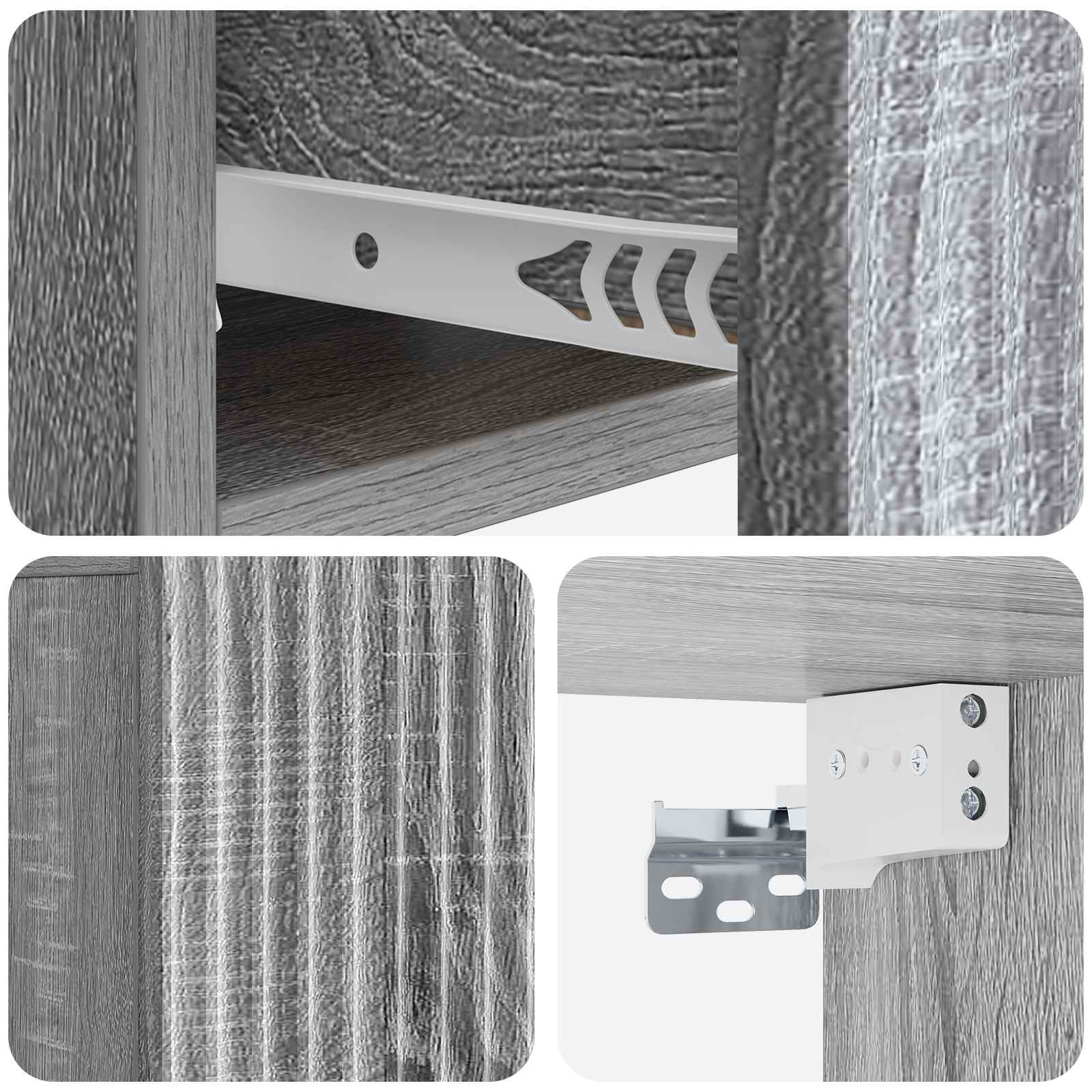 Stenski nočni omarici 2 pcs Siva Sonoma 49 x 34,5 x 20 cm - slika 8