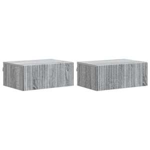 Stenski nočni omarici 2 pcs Siva Sonoma 49 x 34,5 x 20 cm