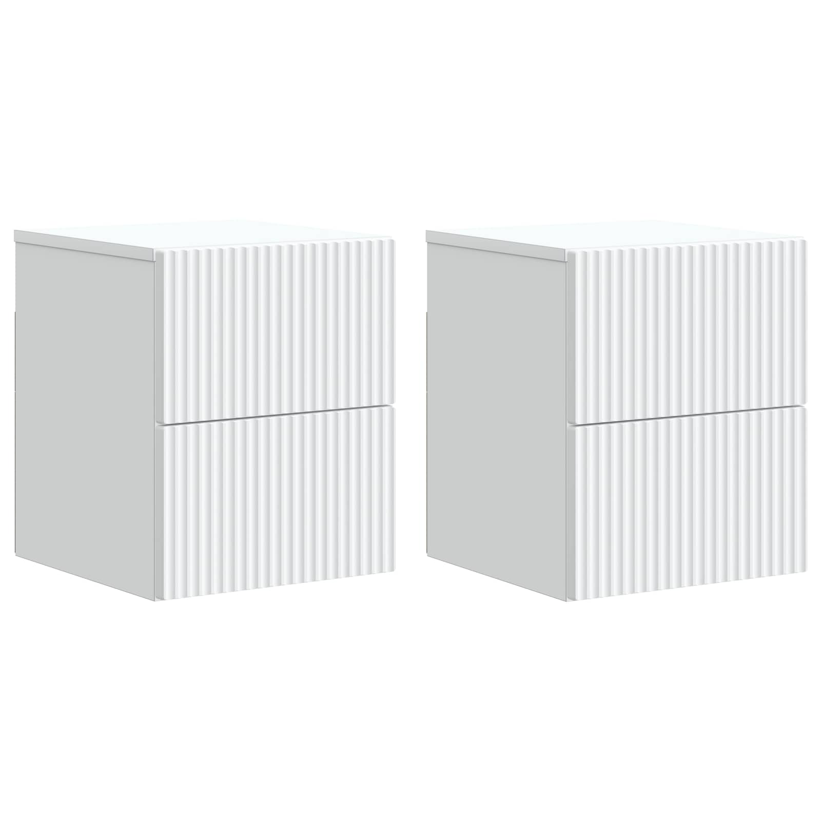 vidaXL Dulap de noapte suspendat cu sertar 2 pcs Alb 33 x 34,5 x 40 cm