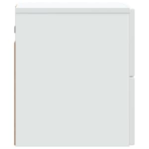 Nástěnný noční stolek se zásuvkou 2 pcs Bílá 33 x 34,5 x 40 cm - obrázek 8