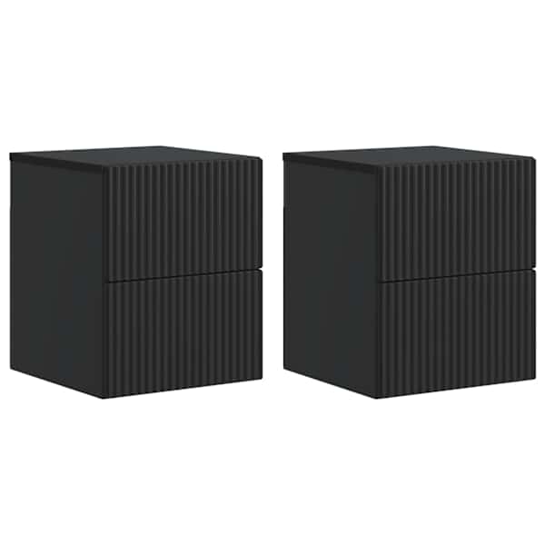 vidaXL Seinale kinnitatav &ouml;&ouml;tis 2 tk Must 33 x 34,5 x 40 cm Tehispuit