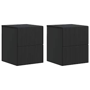 Stenski nočni omarici s predalom 2 pcs Črna 33 x 34,5 x 40 cm
