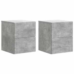 Nástěnný noční stolek 2 pcs Betonově šedá 33 x 34,5 x 40 cm - obrázek 2
