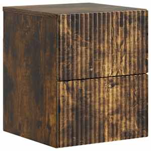 Nástěnný noční stolek 2 pcs Kouřový dub 33 x 34,5 x 40 cm - obrázek 5