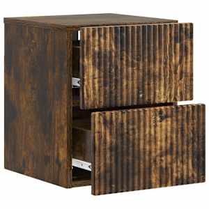 Nástěnný noční stolek 2 pcs Kouřový dub 33 x 34,5 x 40 cm - obrázek 6