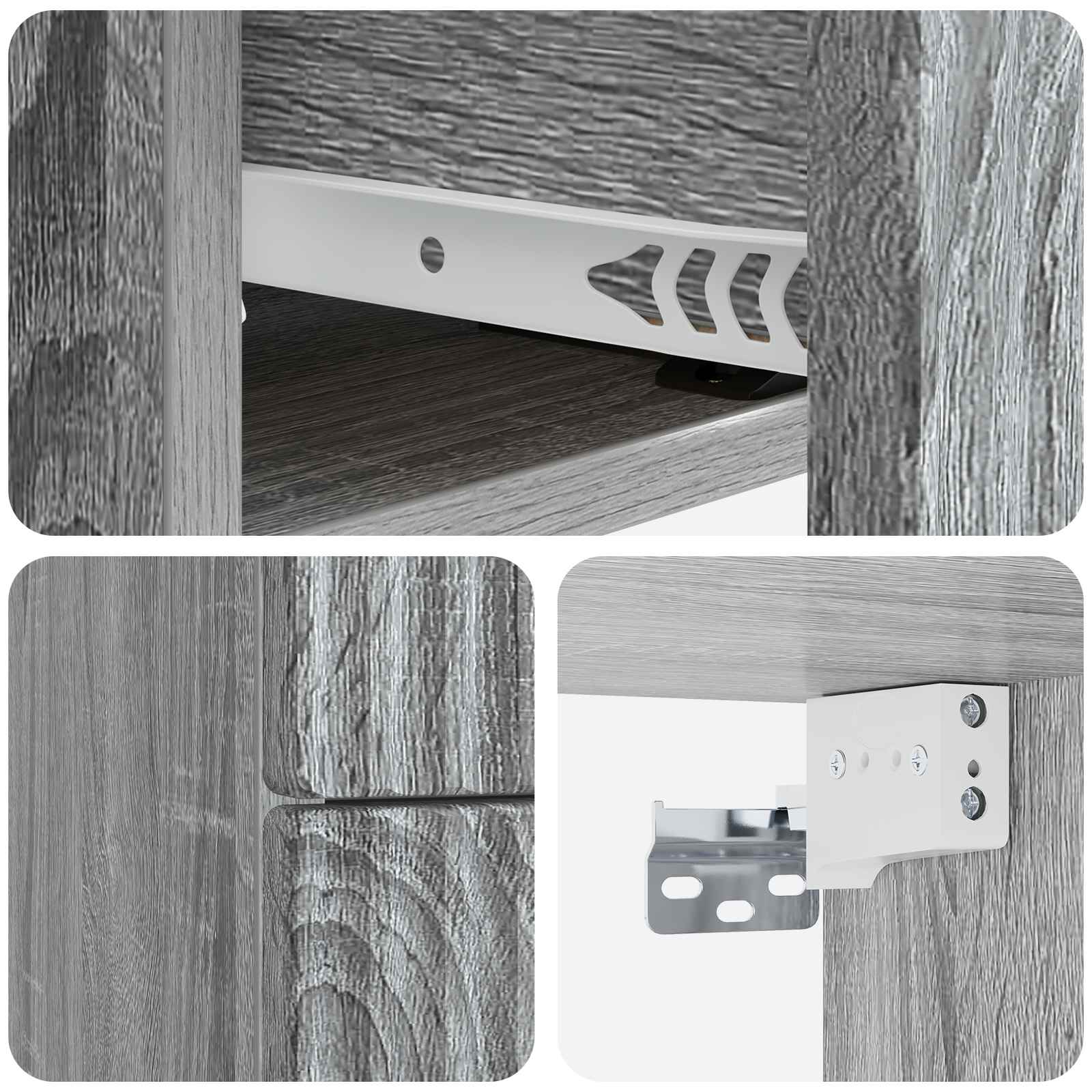 Stenski nočni omarici 2 pcs Siva Sonoma 33 x 34,5 x 40 cm - slika 8