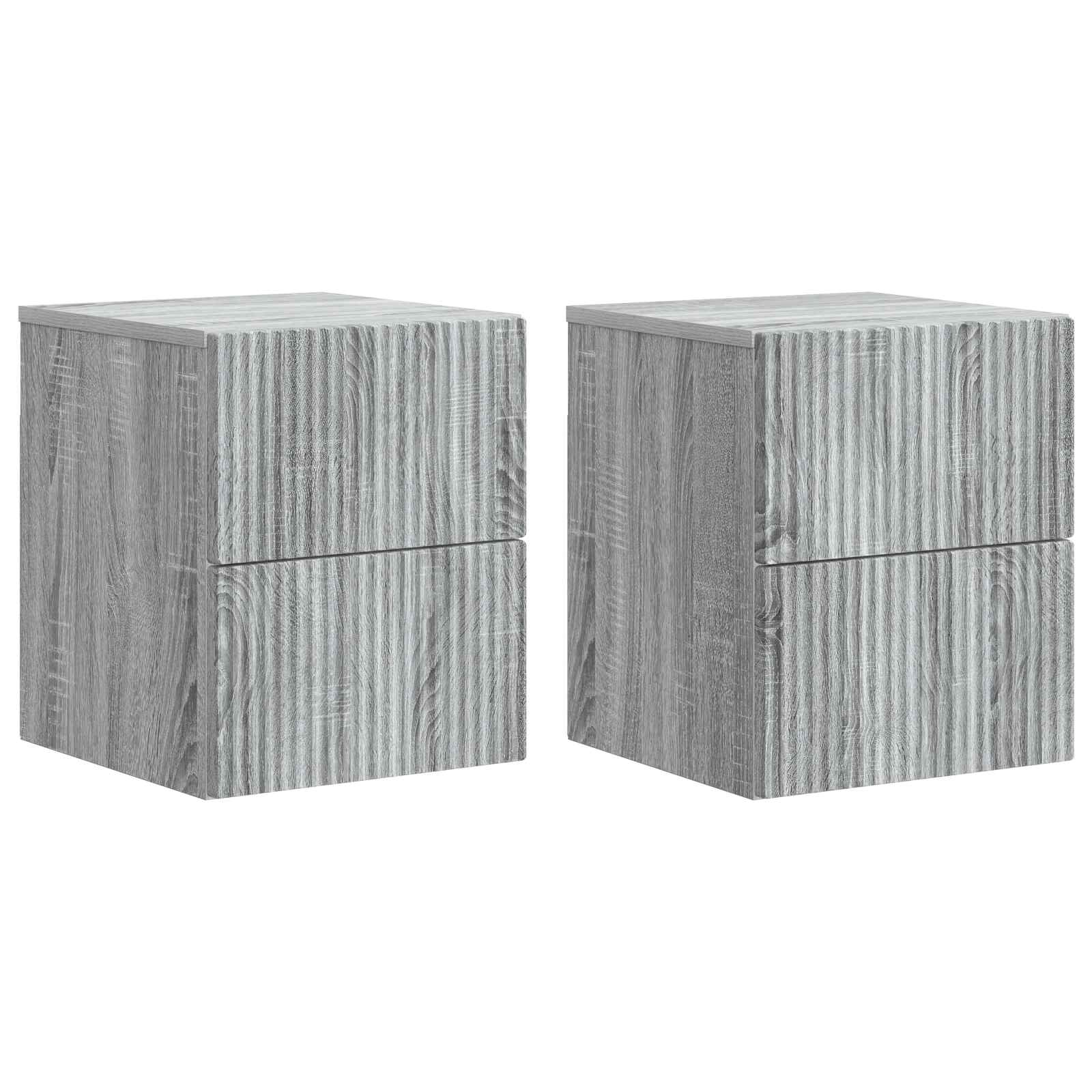 Stenski nočni omarici 2 pcs Siva Sonoma 33 x 34,5 x 40 cm