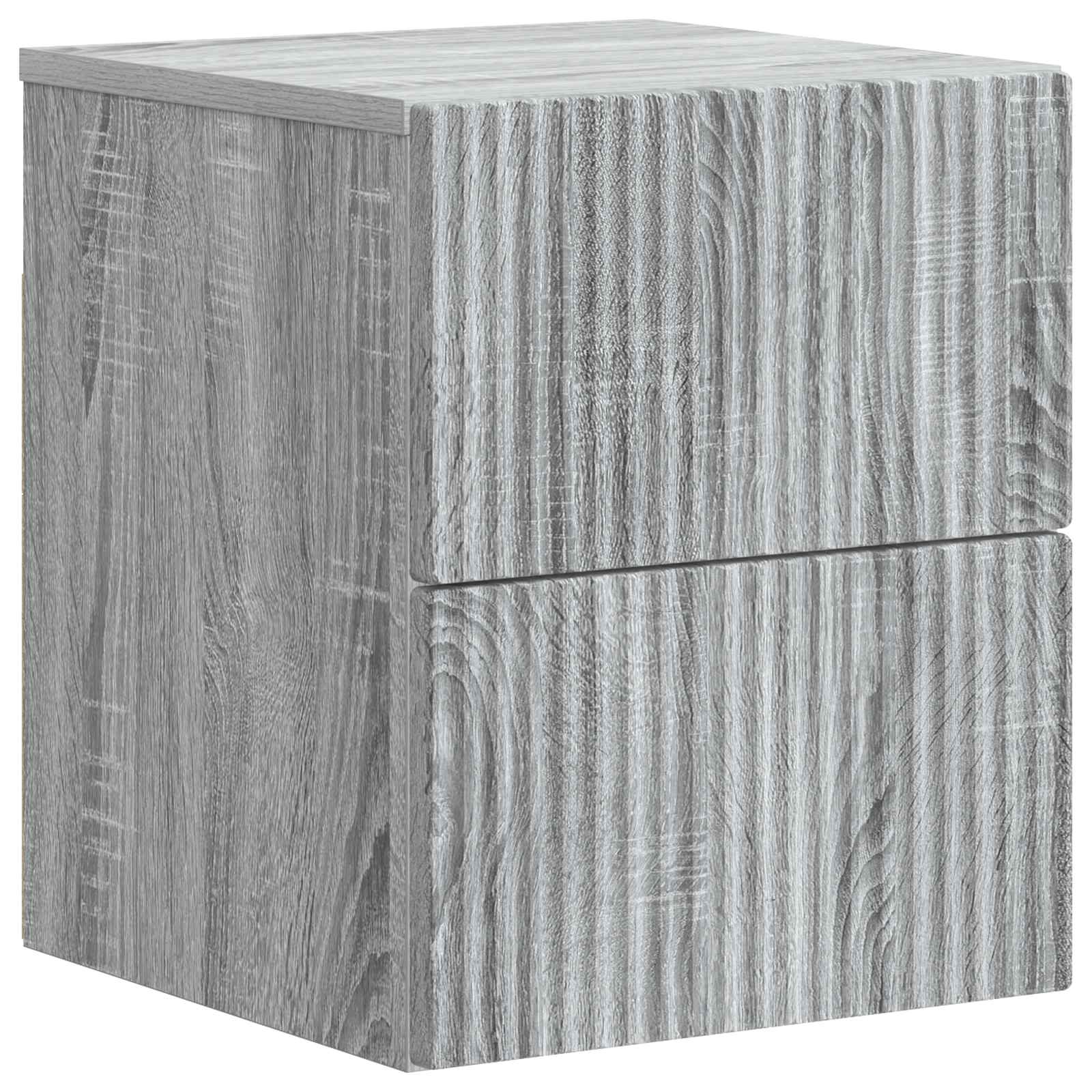 Stenski nočni omarici 2 pcs Siva Sonoma 33 x 34,5 x 40 cm - slika 3