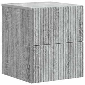 Nástěnný noční stolek 2 pcs Šedá sonoma 33 x 34,5 x 40 cm - obrázek 5