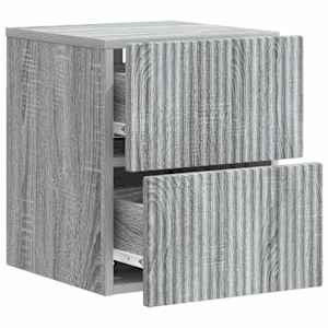 Nástěnný noční stolek 2 pcs Šedá sonoma 33 x 34,5 x 40 cm - obrázek 6