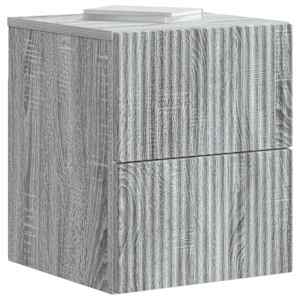 Nástěnný noční stolek 2 pcs Šedá sonoma 33 x 34,5 x 40 cm - obrázek 3