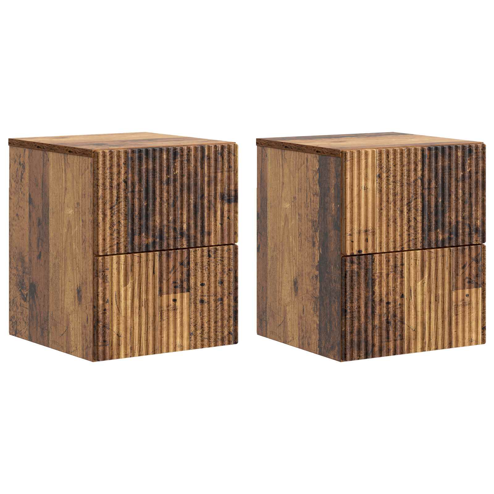 vidaXL Dulap de noapte suspendat 2 pcs Lemn vechi 33 x 34,5 x 40 cm