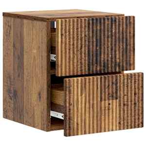Nástěnný noční stolek 2 pcs Staré dřevo 33 x 34,5 x 40 cm - obrázek 6