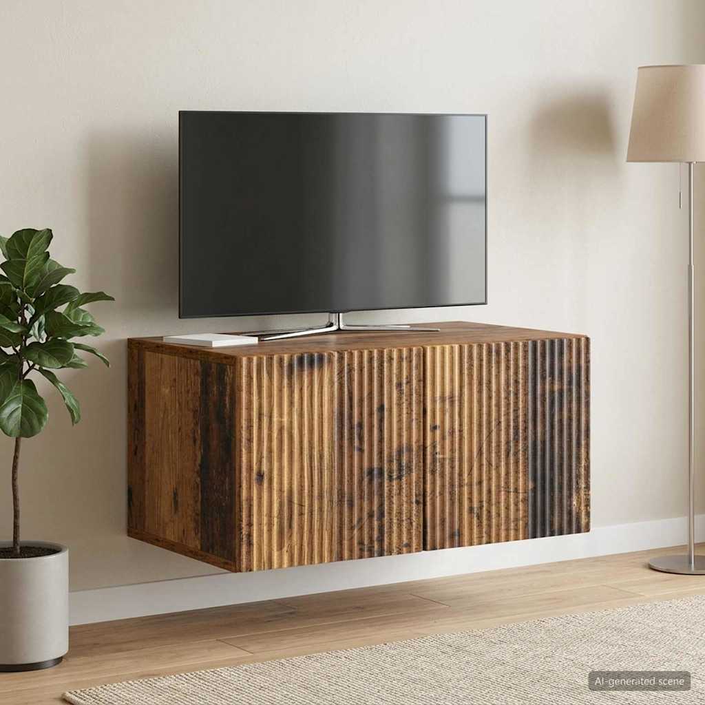 Seinälle asennettava TV-kaappi Vanha puu 59,5 x 41 x 30 cm