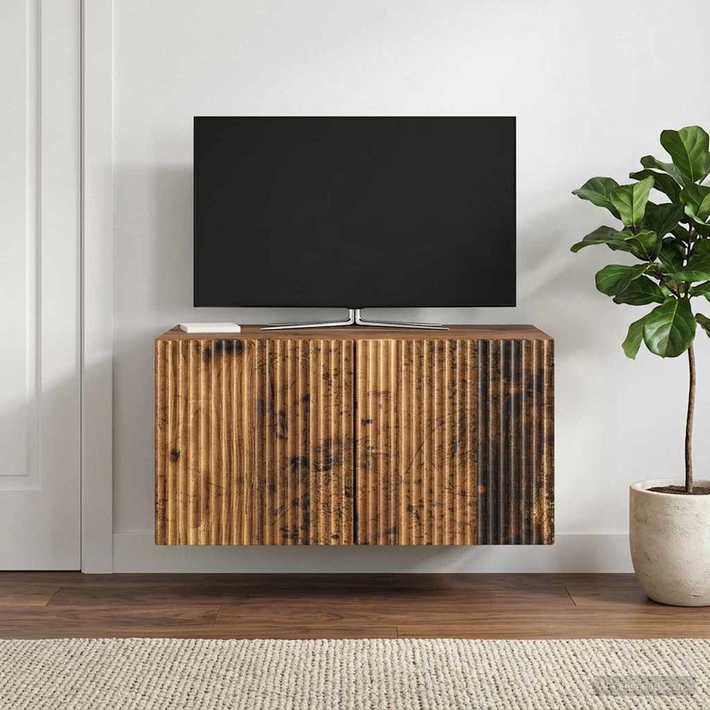 Seinälle asennettava TV-kaappi Vanha puu 59,5 x 41 x 30 cm - Image 4
