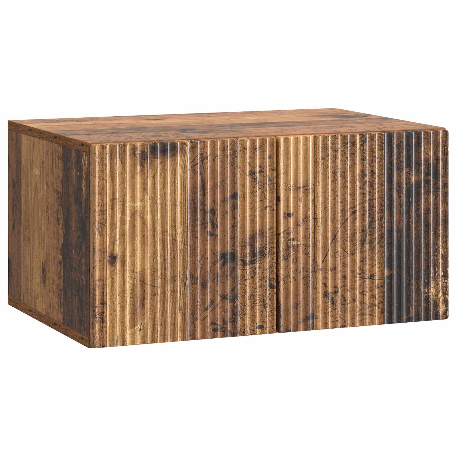 vidaXL Oglindă TV montată pe perete Lemn vechi 59,5 x 41 x 30 cm