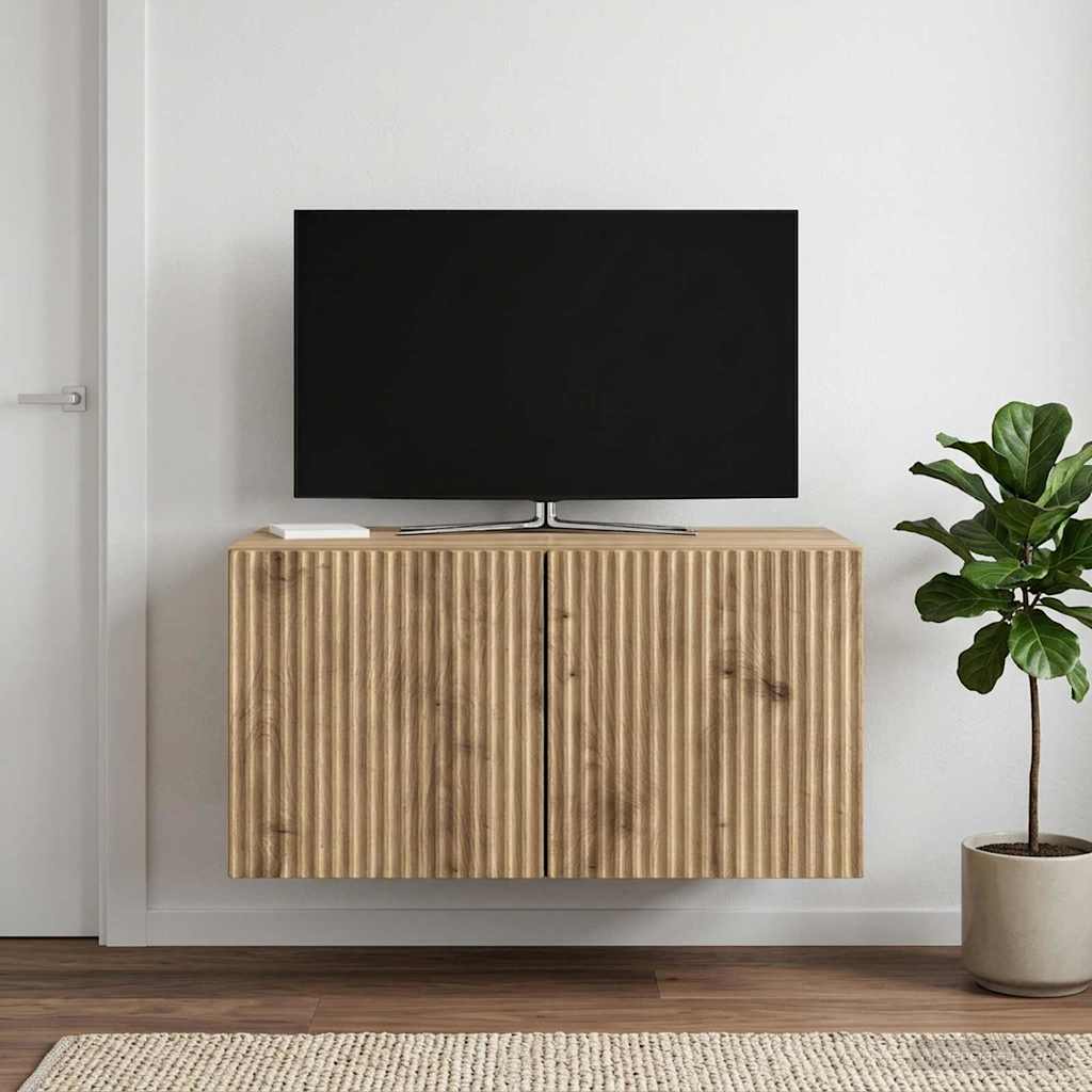 Seinälle asennettava TV-kaappi Artisaanitammi 59,5 x 41 x 30 cm - Image 4