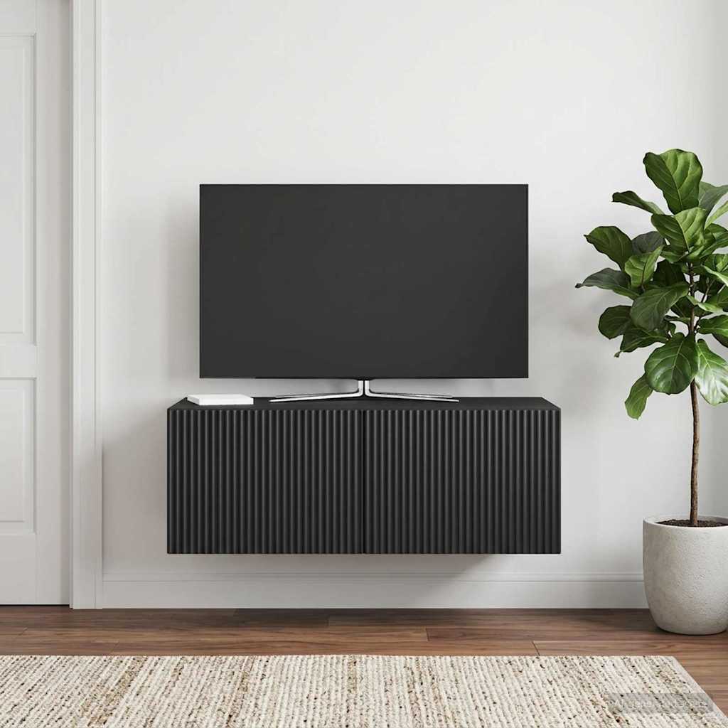 Seinälle asennettava TV-kaappi Musta 78,5 x 41 x 30 cm