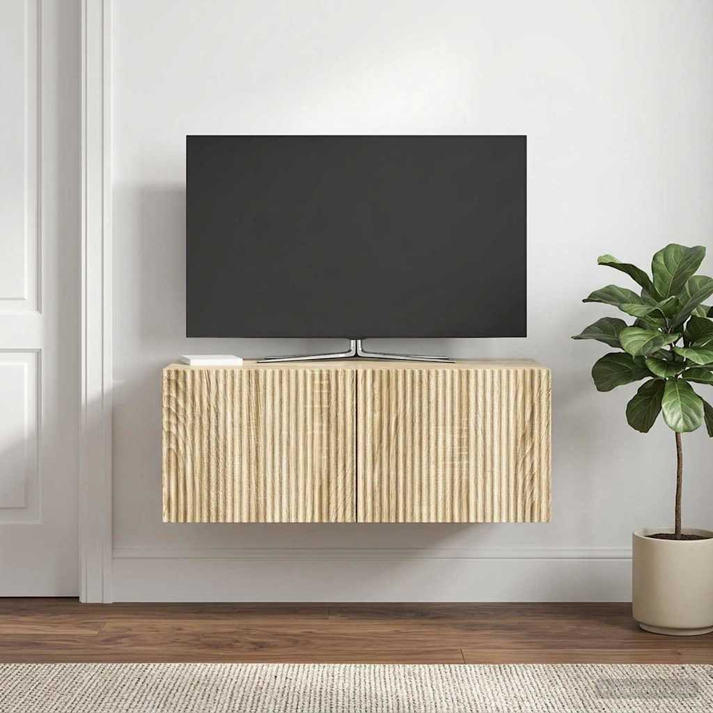 Seinälle asennettava TV-kaappi Sonoma-tammi 78,5 x 41 x 30 cm - Image 4