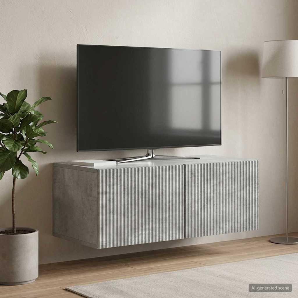 Seinälle asennettava TV-kaappi Betoninharmaa 78,5 x 41 x 30 cm - Image 4