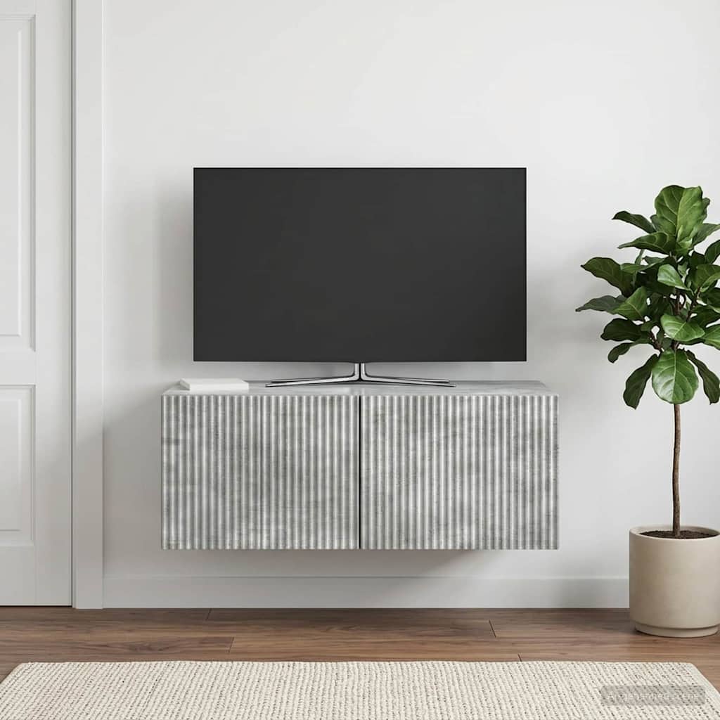 Seinälle asennettava TV-kaappi Betoninharmaa 78,5 x 41 x 30 cm