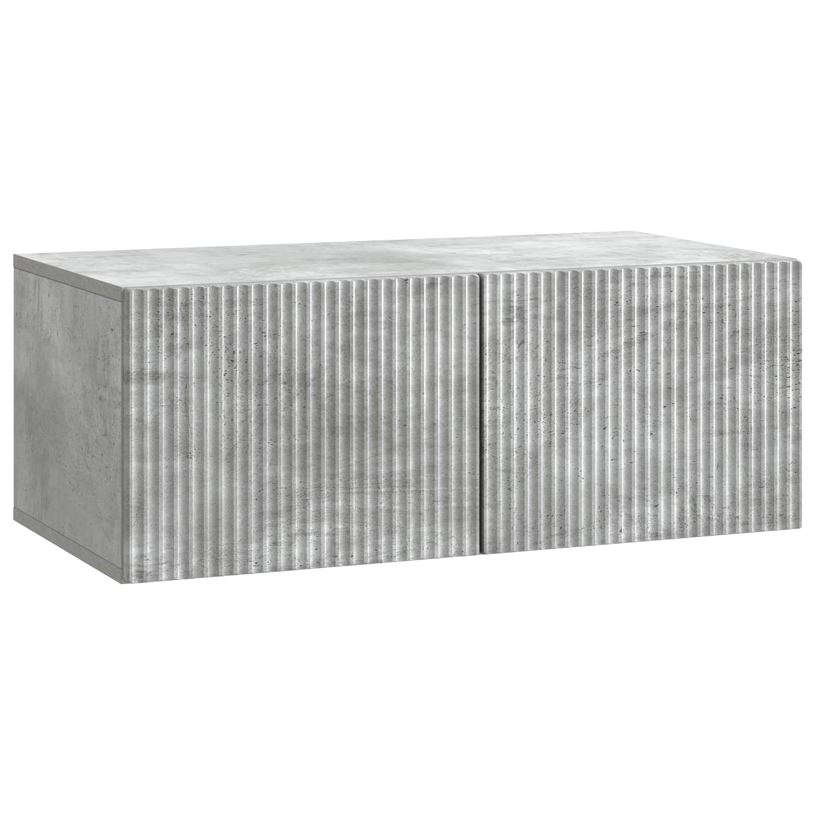 vidaXL Oglindă TV montată pe perete Gri Beton 78,5 x 41 x 30 cm