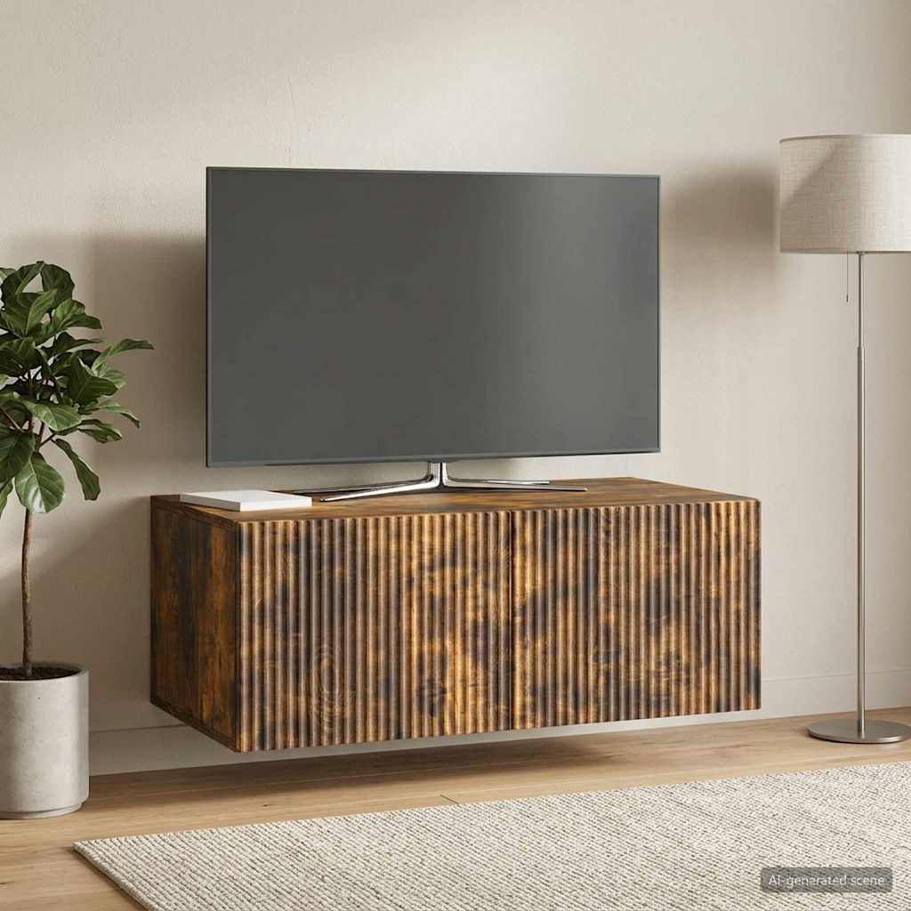 Seinälle asennettava TV-kaappi Savutammi 78,5 x 41 x 30 cm - Image 4