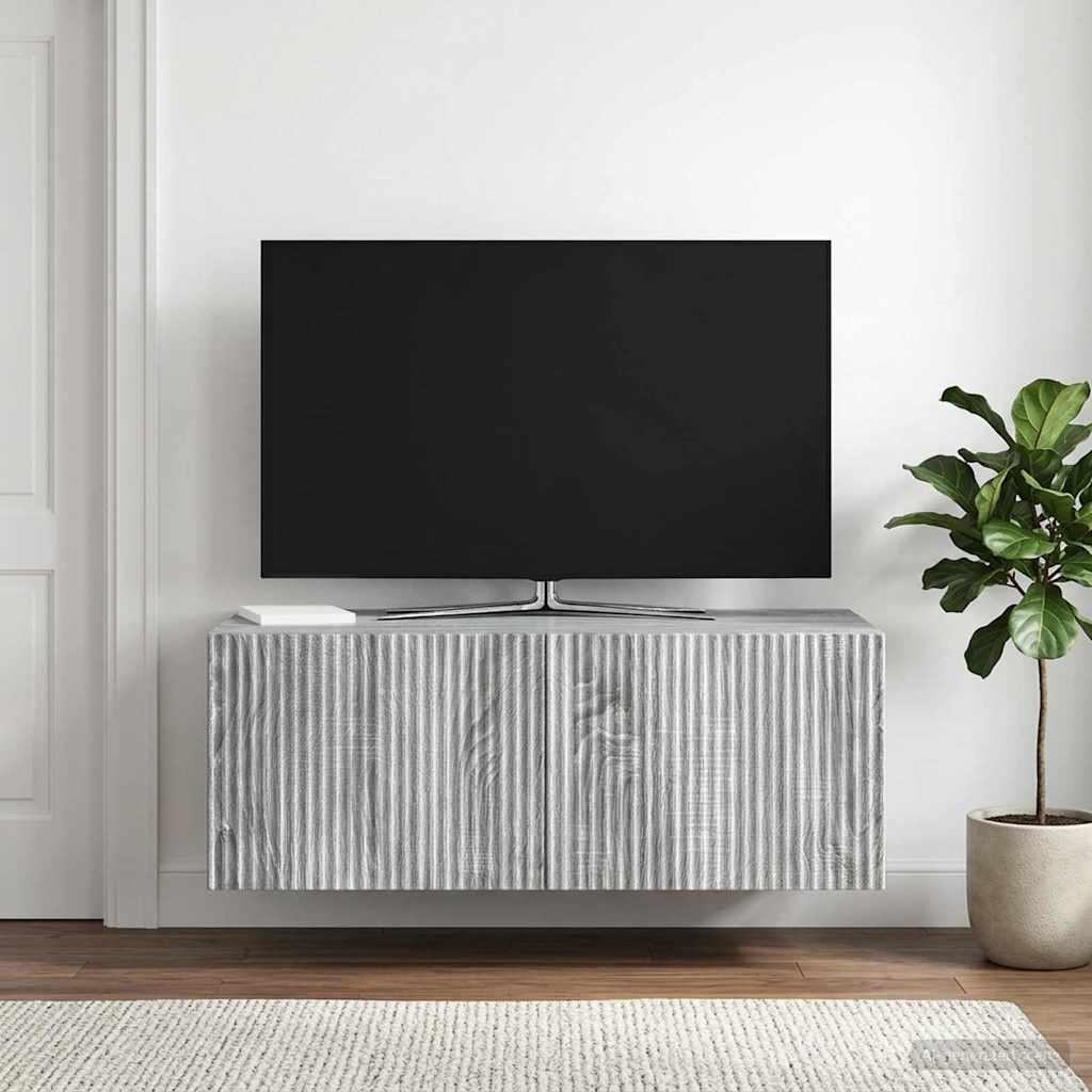 Seinälle asennettava TV-kaappi Harmaa sonoma 78,5 x 41 x 30 cm - Image 4