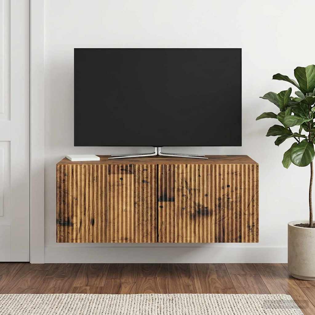 Seinälle asennettava TV-kaappi Vanha puu 78,5 x 41 x 30 cm