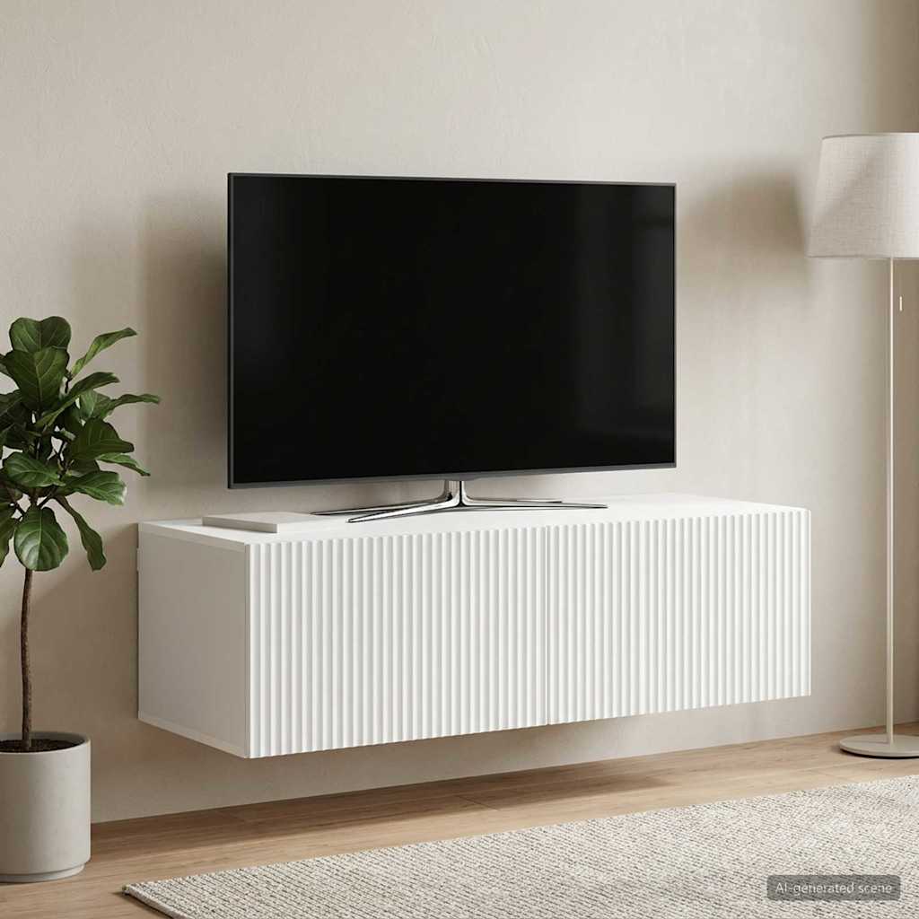 vidaXL Oglindă TV montată pe perete Alb 98 x 41 x 30 cm Lemn prelucrat